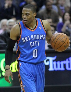 I'm predicting Russell Westbrook and the Thunder losing to the Lakers in the NBA Finals. By Keith Allison from Owings Mills, USA, via Wikimedia Commons