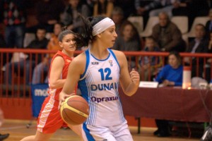Kristina Santiago has made an impact as a rookie for Dunav 8806 in the Bulgarian League. Photo courtesy of Dunav 8806 Facebook page.