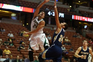 Drake U'u, Mustache and all, sparked Cal Poly's second-half run. By Will Parris