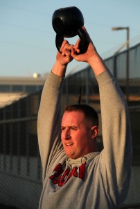 Those kettle bells get hard to swing up at a certain point. By English: Staff Sgt. Clinton Firstbrook, via Wikimedia Commons