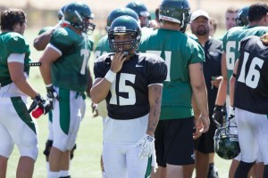 Junior Vince Moraga will be leading Cal Poly's triple option on Saturday. By Owen Main