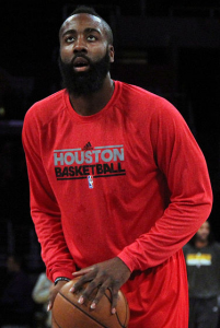 Even with adding Dwight Howard, James Harden and the Rockets aren't in the top  5 in the Western Conference. By James_Harden_Rockets.jpg: Derral Chen derivative work: Bagumba [CC-BY-SA-2.0 (http://creativecommons.org/licenses/by-sa/2.0)], via Wikimedia Commons
