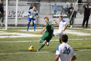 Mackenzie Pridham winds up for the first goal of the game. By Owen Main