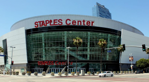 Staples Center is home to both the Clippers and Lakers but is more known to represent the purple and gold. By Prayitno from Los Angeles, USA (Staples Center) [CC-BY-2.0 (http://creativecommons.org/licenses/by/2.0)], via Wikimedia Commons