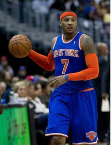 Many Laker fans are hoping Carmelo brings his talents across the country this coming offseason. By Keith Allison (Flickr: Carmelo Anthony) [CC-BY-SA-2.0 (http://creativecommons.org/licenses/by-sa/2.0)], via Wikimedia Commons