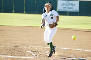 Freshman pitcher Sierra Hyland started both Tuesday night games for Cal Poly. By Owen Main