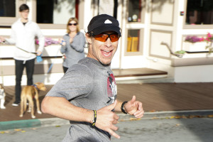 Friend of Fansmanship, Matt Jones, gets ready to kick into the last two miles of the half-marathon on Sunday. By Owen Main