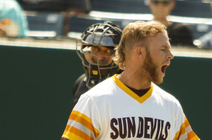 Jake Peevyhouse had an all-time meltdown on Friday afternoon in the first game of the Cal Poly regional. By Owen Main