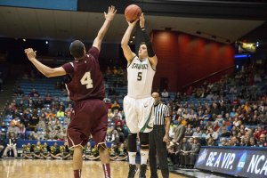 Reese Morgan led Cal Poly with 13 points in their opener. By Owen Main