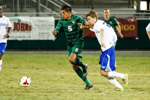Steve Palacios held-down the midfield for Cal Poly, playing a steady role as the team's only senior this season. By Owen Main