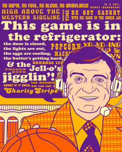 Picture of Chick Hearn and some of his Chickisms 