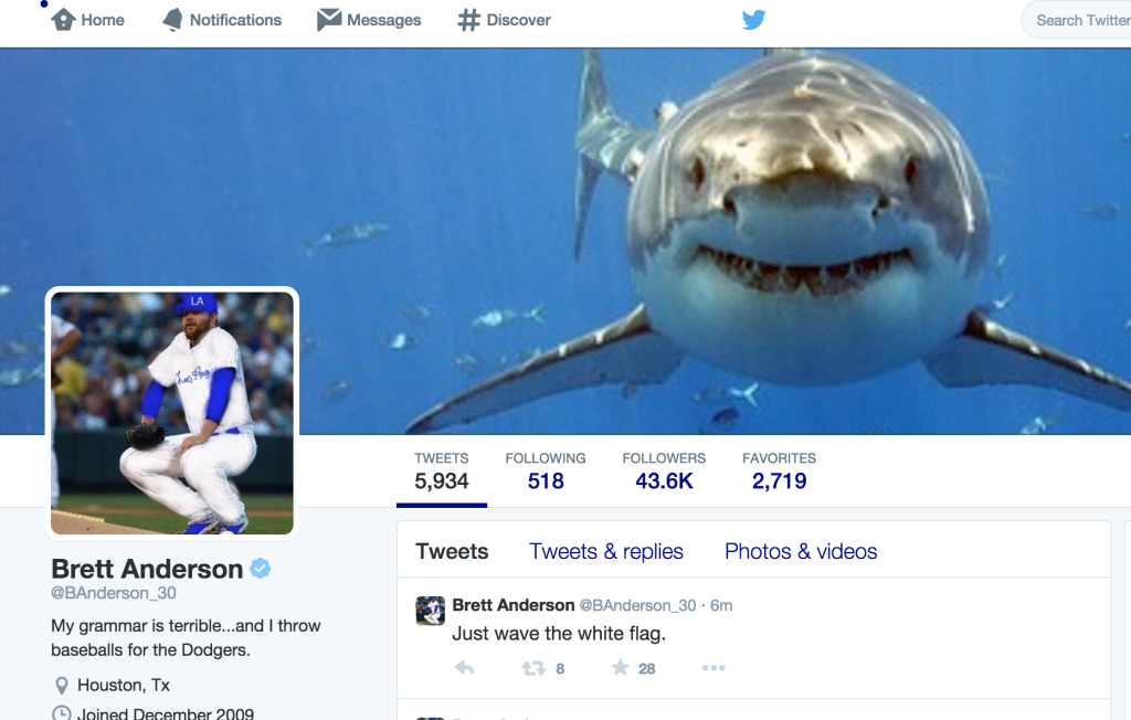 This is the top of Brett Anderson's Twitter page. You should check it out. 