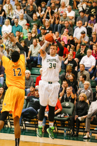 A second-team All-Big West Conference player, Brian Bennett can score facing the hoop or with his back to the basket. By Owen Main