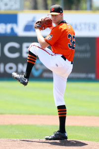 Chase Johnson is finding a groove this season for the San Jose Giants. By Owen Main