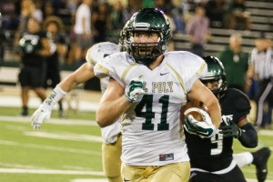 Nick Dzubnar returns an interception at Sacramento State last season. By Owen Main