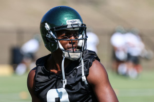 Chris Brown looked comfortable in the first day of camp at Cal Poly. By Owen Main