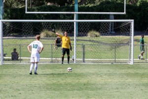 Wade Hamilton's two penalty saves were highlights at the end of Sunday's scrimmage. By Owen Main