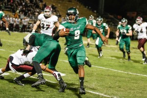 Chris Brown led Cal Poly with 130 rushing yards in the win over Montana. By Owen Main