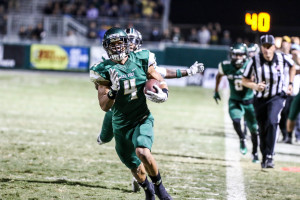Kyle Lewis has proven to be a big-play threat on the edge for Cal Poly's triple option offense. By Owen Main