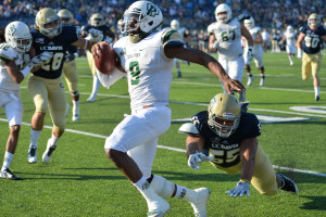 Chris Brown was a terror for Cal Poly on Saturday against UC Davis. Photo by Ian Billings