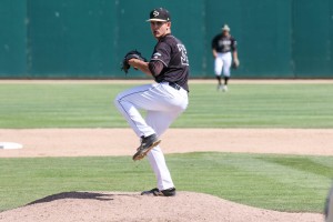 Saturday might have been Justin Calomeni's final game on the mound at Baggett Stadium. He is a junior and is draft-eligible By Owen Main