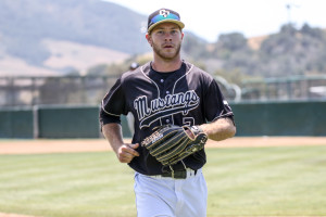 John Schuknecht started his final game at Cal Poly off with a 3-RBI double in the first inning. By Owen Main